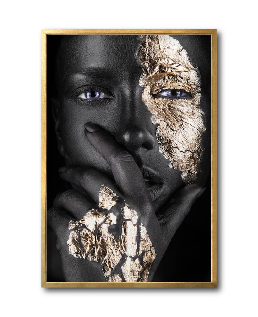 Rostro dorado cuadro decorativo codigo-015-GD // MP